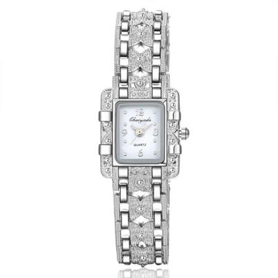 Vierkante wijzerplaat roestvrijstalen band quartz horloge (wit)