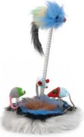 Pluche muizenfamilie op veer met catnip - thumbnail