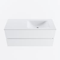 MONDIAZ VICA 110cm badmeubel onderkast Talc 2 lades. Wastafel CLOUD rechts zonder kraangat, kleur Talc. - thumbnail