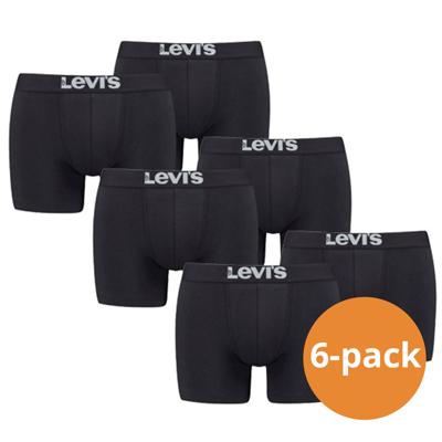 Levi's Boxershorts Heren 6-pack Solid Organic Cotton Black-M
