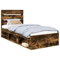Bedframe Gerookt eiken 75 x 190 cm Massief grenenhout - thumbnail