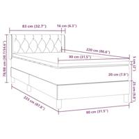 Boxspring met matras fluweel zwart 80x220 cm - thumbnail