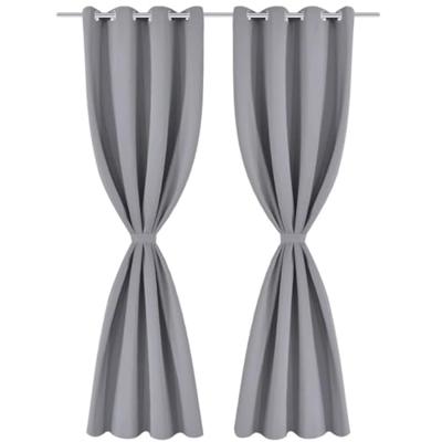 VidaXL Gordijn met metalen ringen verduisterend 270x245 grijs