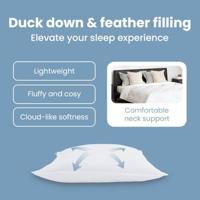 VidaXL Hoofdkussen met kussen 2 pcs wit 65 x 65 cm veren - thumbnail