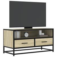 Tv-meubel 80x34,5x40 cm bewerkt hout metaal sonoma eikenkleurig - thumbnail