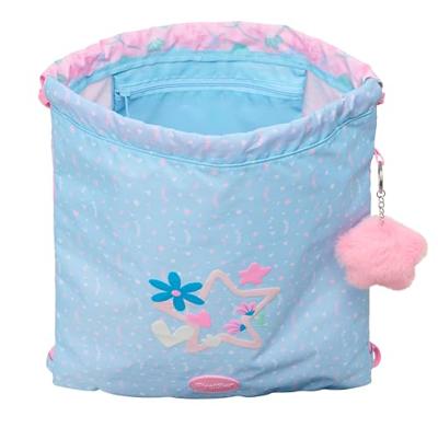 Rugtas met Koordjes BlackFit8 Smile Blauw Roze 35 x 40 x 1 cm