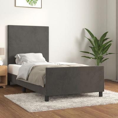 Bedframe zonder matras 120x190 cm fluweel donkergrijs