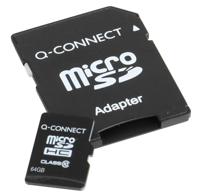 Q-CONNECT microSD geheugenkaart, met SD-adaptor, 64 GB - thumbnail