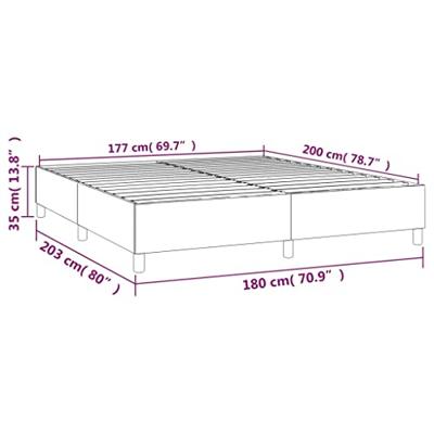 Boxspringframe stof blauw 180x200 cm