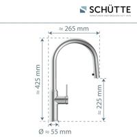 Schutte BLACKPOOL Keukenkraan | Chroom | Met uittrekbare uitloop - 79516 - thumbnail