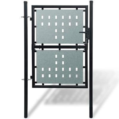 VidaXL Zwarte enkele deur schuttingpoort 100x200 cm
