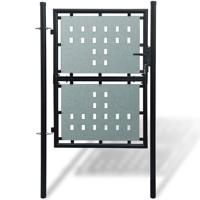 VidaXL Zwarte enkele deur schuttingpoort 100x200 cm - thumbnail