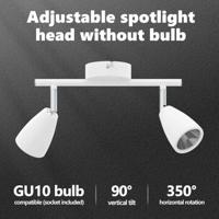 VidaXL Plafondspot met schijnwerpers wit 25.5 x 8 x 16 cm metaal - thumbnail