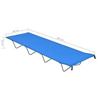 Campingbed 180x60x19 cm oxford stof en staal blauw - thumbnail