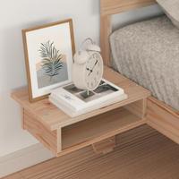 Bedframe met nachttafels Bruin 75 x 190 cm Massief grenenhout - thumbnail