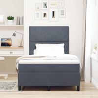 Boxspringbed met matras fluweel donkergrijs 120x200 cm - thumbnail