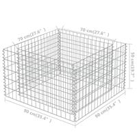 Gabion plantenbak verhoogd 90x90x50 cm gegalvaniseerd staal - thumbnail