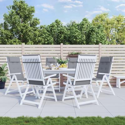 Stoelkussens 6 st hoge rug oxford stof grijs