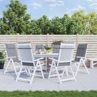 Stoelkussens 6 st hoge rug oxford stof grijs - thumbnail