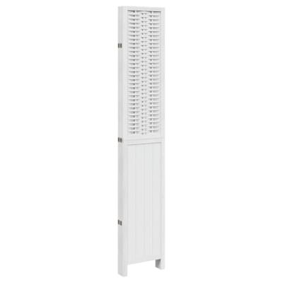 Kamerscherm met 5 panelen massief paulowniahout wit