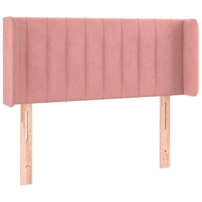Hoofdbord met randen 103x16x78/88 cm fluweel roze