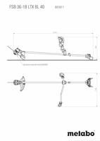 Metabo FSB 36-18 LTX BL 40 Grastrimmer Accu Zonder accu 18 V Snijbreedte max.: 400 mm - thumbnail