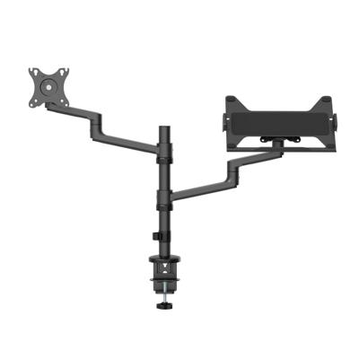 Neomounts DS20-425BL2 Monitorarm met laptophouder 17-27" - ruimtebesparend