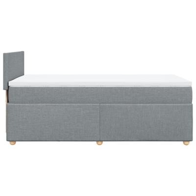 Boxspring met matras stof lichtgrijs 140x190 cm - thumbnail