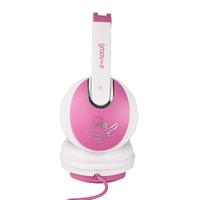 Groov-e GV590PW Kidz On-Ear DJ-stijl hoofdtelefoon met verstelbare hoofdband, zachte oorkussens, 3,5 mm hoofdtelefoonaansluiting - roze