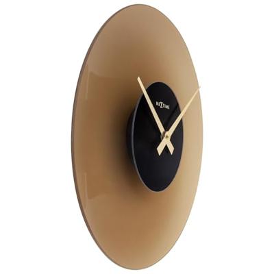 NeXtime NE-8196BR Stille Wandklok - 40cm - Mat Bruin - Glas - "Float" NeXtime NE-8196BR Stille Wandklok - 40cm - Mat Bruin - Glas - "Float"