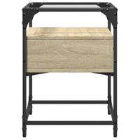 Nachtkastje 40x40x55 cm bewerkt hout sonoma eikenkleurig - thumbnail