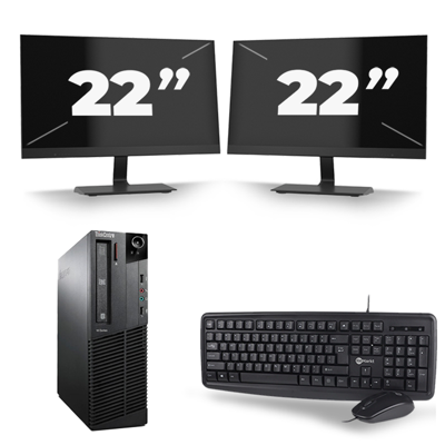 Lenovo ThinkCentre M92P SFF - Intel Core i3-3e Generatie - 8GB RAM - 256GB SSD - Windows 10 + 2x 22 inch Monitor Lenovo ThinkCentre M92P SFF - Intel Core i3-3e Generatie - 8GB RAM - 256GB SSD - Windows 10 + 2x 22 inch Monitor