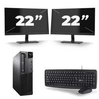 Lenovo ThinkCentre M92P SFF - Intel Core i3-3e Generatie - 8GB RAM - 256GB SSD - Windows 10 + 2x 22 inch Monitor - thumbnail