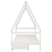 Kinderbedframe met lades 90x200 cm massief grenenhout wit - thumbnail