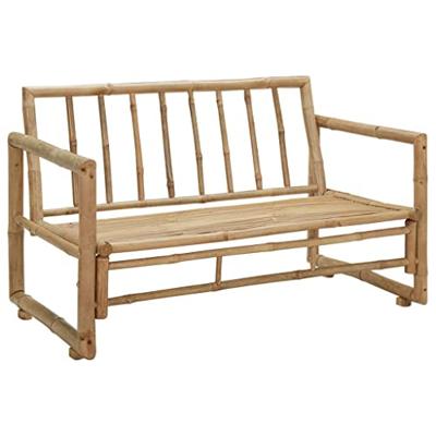 Tuinbank met kussens 115 cm bamboe - thumbnail