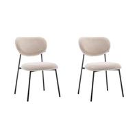 Furnihaus Eetkamerstoel Amalia Teddy Beige Set van 2 - thumbnail