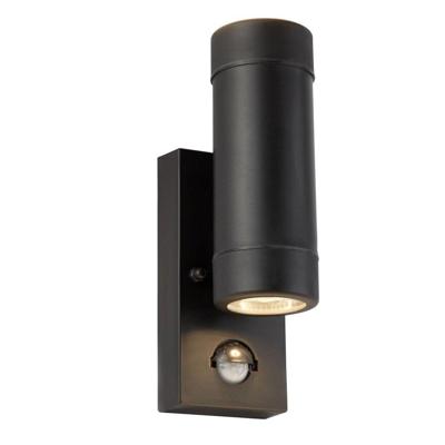 Searchlight Kunststof wandspotCoastal Up - Down 2-lichts met sensor zwart - 6492-2BK