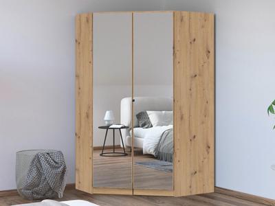 Hoekkast CONSTANTINOS 2 deuren artisan eik met spiegels Hoekkast CONSTANTINOS 2 deuren artisan eik met spiegels