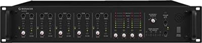 Monacor PA-40120 PA-versterker 120 W 4-kanaals 4 zones