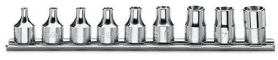 Beta 9-delige set dopsleutels voor Torx® schroeven (art. 910FTX) op support 910FTX/SB9 - 009100430