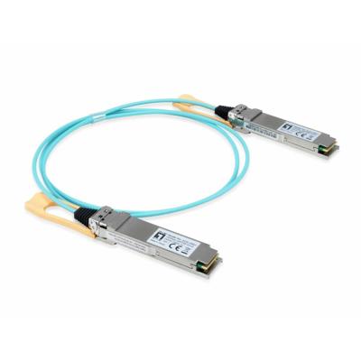LevelOne AOC-0501 Netwerk-transceiver-module vezeloptiek 103100 Mbit/s QSFP28 Active Optical 1 meter/Aqua-Silber