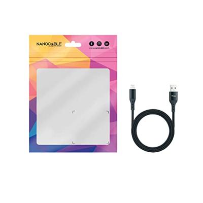 NANOCABLE 10.10.0401-COBK USB-2.0-kabel, compatibel met Apple-apparaten, mesh, zwart, 1 m