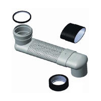 Riko Sprongbocht verstelbaar 15-35cm, inbouwhoogte 80 mm, 90-110mm aansluitingen - thumbnail