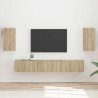 Tv-meubelset Wandgemonteerd 3 pcs Sonoma Eiken Bewerkt hout - thumbnail