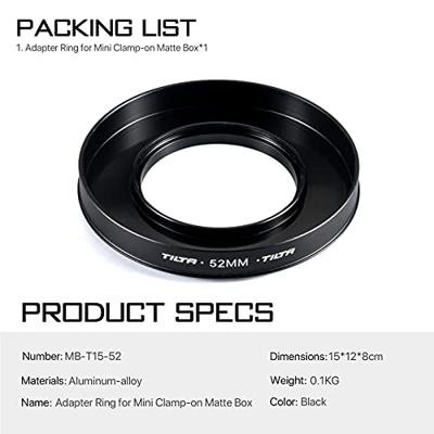 Tilta MB-T15-52 52mm Lens Attachements for MB-T15 Mini Clamp-on Matte Box