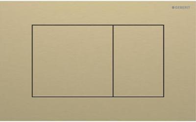 Geberit Drukplaat Sigma 40, 2-toets Square RVS Geborsteld Messing Geberit Drukplaat Sigma 40, 2-toets Square RVS Geborsteld Messing