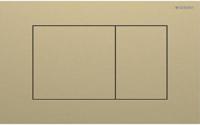 Geberit Drukplaat Sigma 40, 2-toets Square RVS Geborsteld Messing - thumbnail