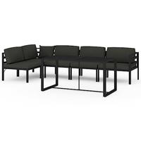 6-delige Loungeset met kussens aluminium antracietkleurig - thumbnail