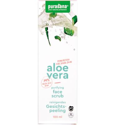 Purasana Aloe vera gezichtsscrub reinigend/gommage bio (100 ml)