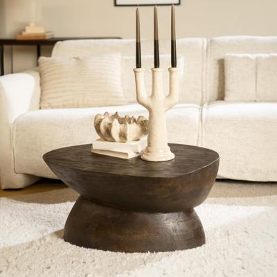 By-Boo Salontafel 'Cobble' Mangohout, 75 x 59cm, kleur Bruin